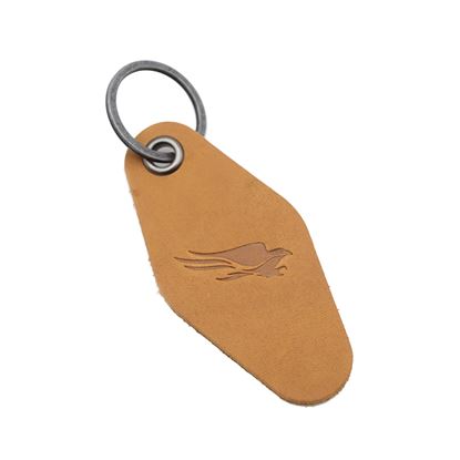 Flat Leather Keychain- Tan