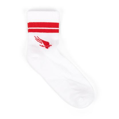 White/Red Stripe Quarter Sock